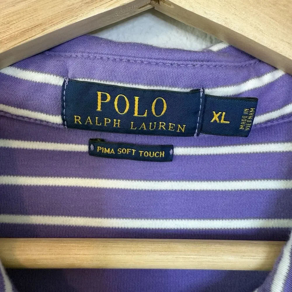 Ralph‎ Lauren Polo Shirt Men Size XL Pony Soft Touch Pima CottonGolf Purple Golf